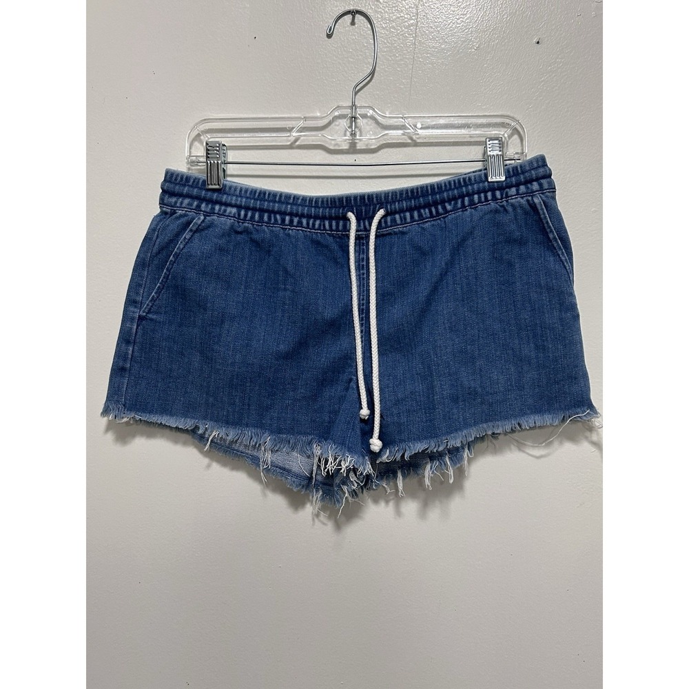 Aerie Shorts Size Medium Women Stretchy Waist Frayed Hem Jean